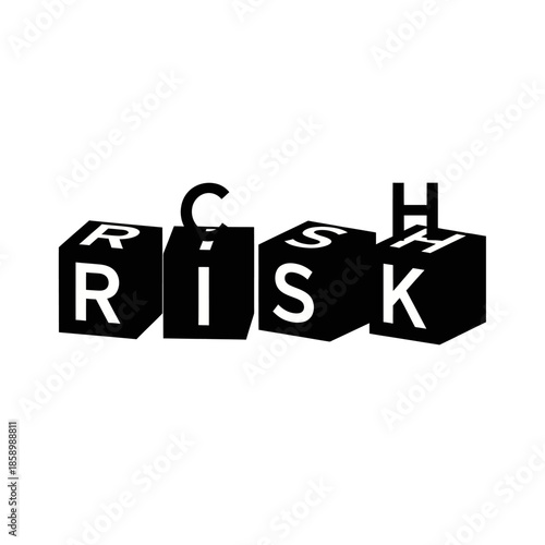 Black Dice Spelling Risk on White.
