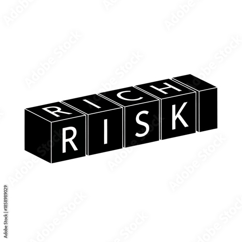 Black Dice with Rich Risk Text.
