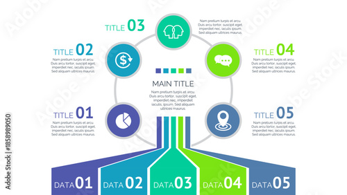 Five Process Elements Slide Template