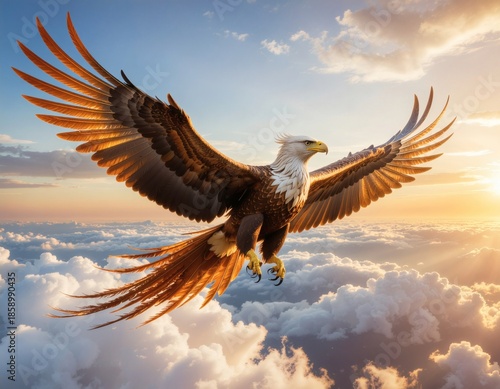 Imagine View,Riding on the Back of a Majestic Dragon Flying Above the Clouds