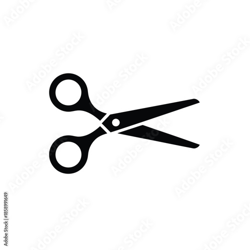 Black Scissors with Circular Handles and Open Blades
