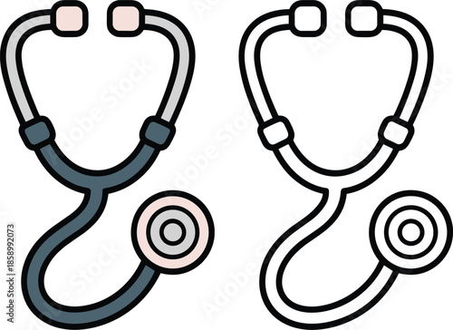 Line drawing of a stethoscope representing