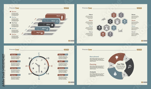 Four Marketing Slide Templates Set