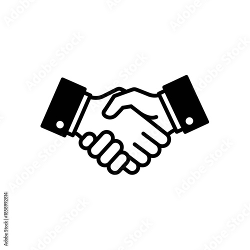 Business Handshake Icon: Partnership, Agreement, Trust, and Deal Symbol