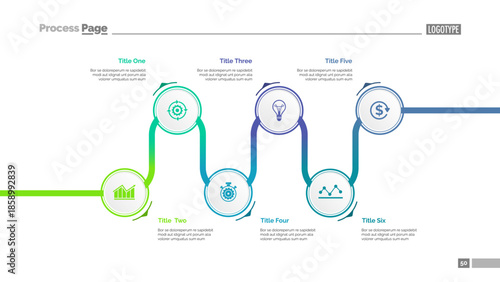 Chart with colorful spheres slide template