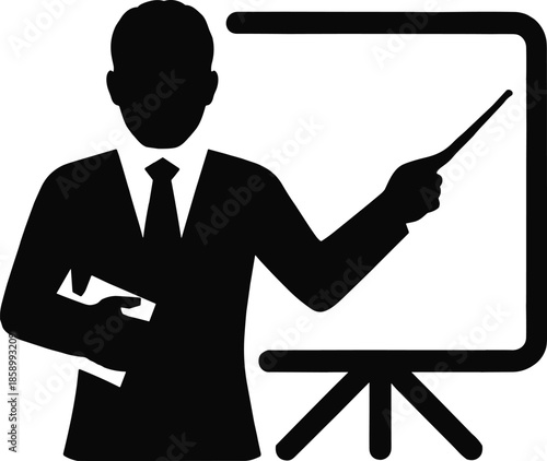 Business man Presentation icon training Vector Images