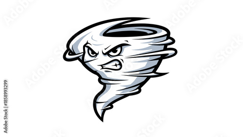 Angry Tornado Character Illustration.