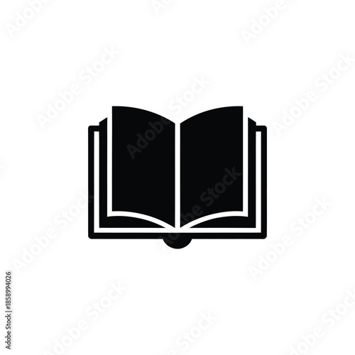 Open black and white book pages