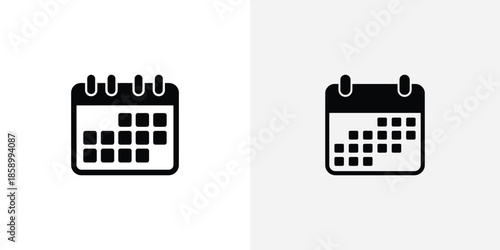 Two black and white calendar with dates square