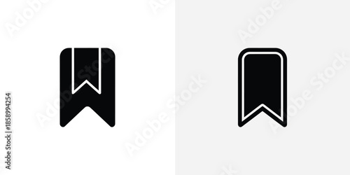 Two Black and White Ribbon Bookmark outline