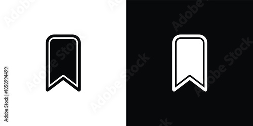 Two Bookmark in Black and White on Black Background