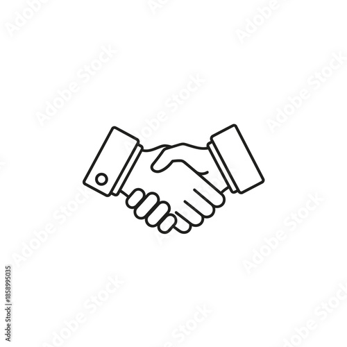 Business Handshake Icon, Agreement Concept, Partnership Symbol, Trust and Cooperation