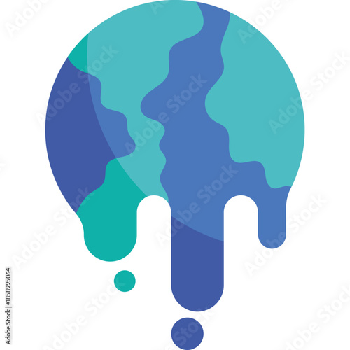 Melted Earth Global Warming Illustration