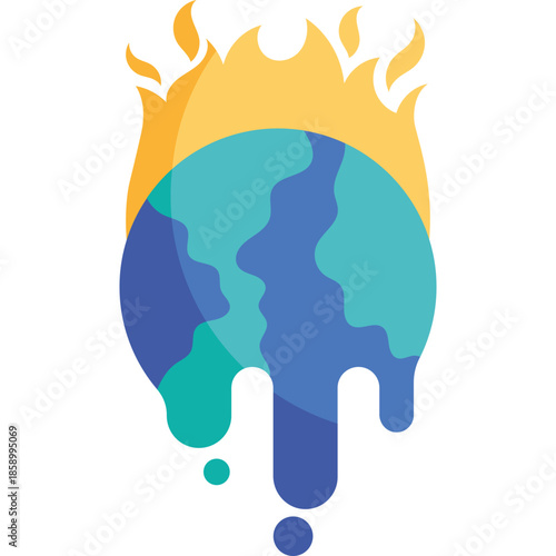 Melted Earth Global Warming Illustration