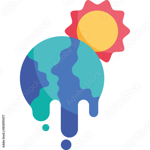 Melted Earth Global Warming Illustration
