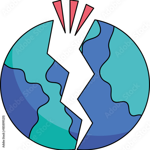 Split Earth Climate Change Crisis