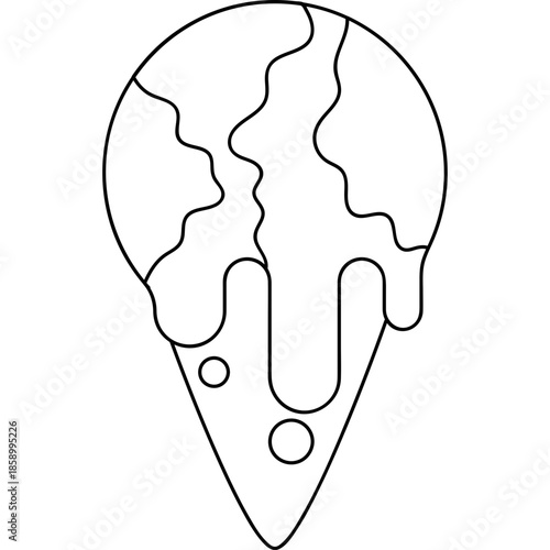 Melted Earth Global Warming Illustration