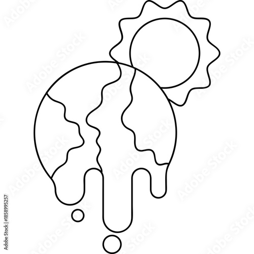 Melted Earth Global Warming Illustration