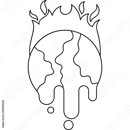 Melted Earth Global Warming Illustration
