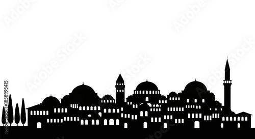 Historic Cityscape Silhouette for Travel, Culture, and Architecture Projects
