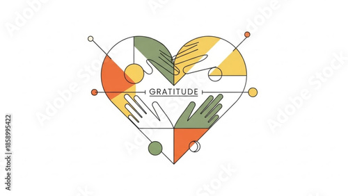 Heart shape formed by diverse hands reaching inward symbolizing gratitude and connection a concept for community and support isolated on white