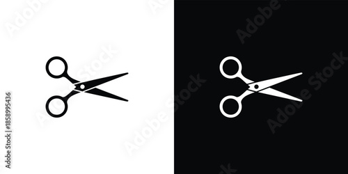 Two Scissors on White and Black Backgrounds pair of scissors