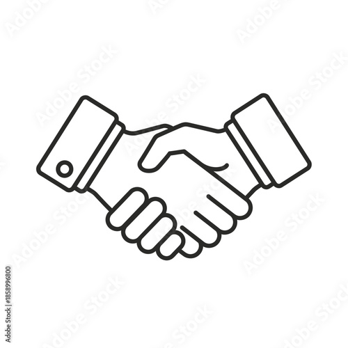 Business handshake icon, agreement, partnership, contract, collaboration, teamwork, deal