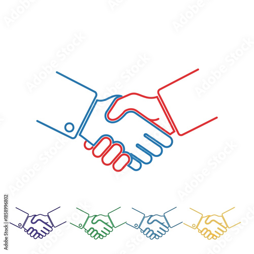 Business handshake icon, agreement, partnership, collaboration, trust, success, teamwork, meeting
