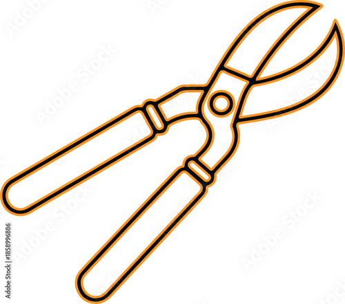 Pruning shears illustration on white background