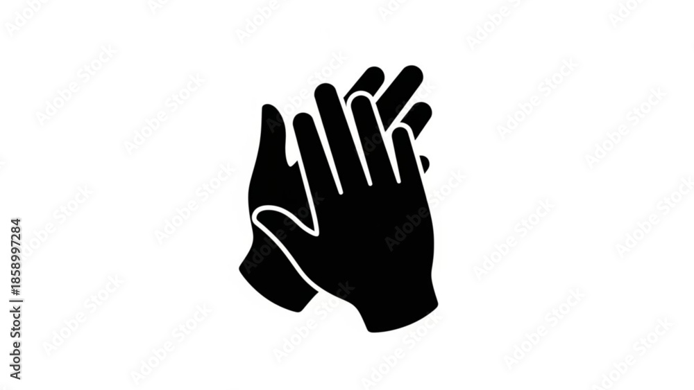 Obraz premium Clapping hands icon simple silhouette for applause and approval vector graphic for celebration and recognition isolated on white