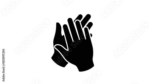 Clapping hands icon simple silhouette for applause and approval vector graphic for celebration and recognition isolated on white