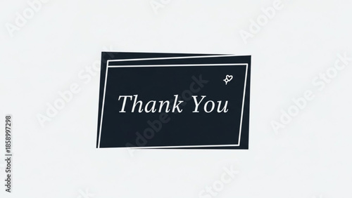 Elegant Thank You text on a dark card a simple and professional graphic for expressing gratitude isolated on a white background