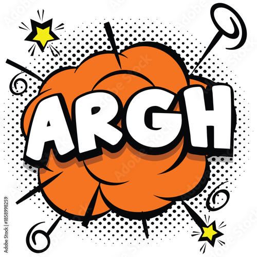 Comic book style illustration of an angry expression with the word argh
