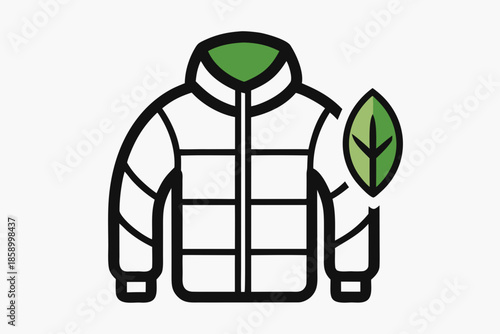 eco padded jacket icon outline