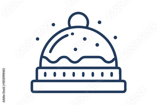 wool cap winter icon