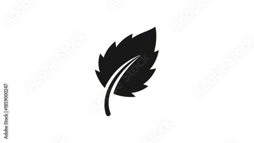 Black leaf silhouette simple vector icon representing nature ecology and organic concepts isolated on a white background