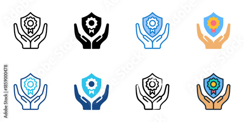 Compliance management icons set multiple style collection. Editable stroke 
