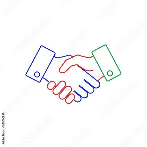 Business handshake icon, agreement, partnership, cooperation, teamwork, connection, trust