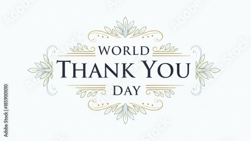 Elegant World Thank You Day typographic design with decorative elements a classic celebration concept for cards and invitations