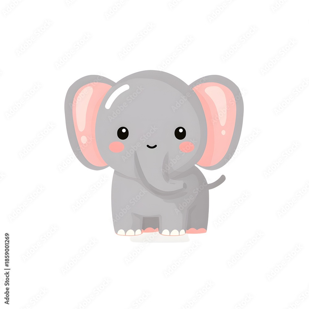 Fototapeta premium a cartoon elephant with a big ears and a big trunk