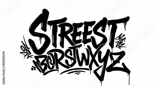 Bold urban street art style typography with a dripping paint effect, showcasing a unique and edgy graphic design element perfect for modern creative projects