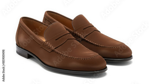 Wallpaper Mural Elegant Brown Leather Loafers for Men. Classic Slip-On Shoes for Business and Casual Fashion, Isolated Product Shot. Torontodigital.ca