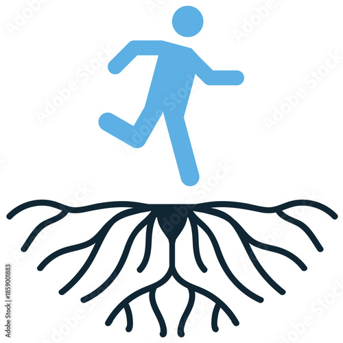 Grassroots movement icon vector for local activism. Ideal for illustrating bottom-up change, community growth, and organic social campaigns.