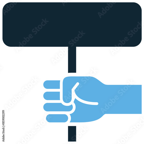 Protest icon vector for activism and social justice. Ideal for illustrating strikes, demonstrations, public speech, and civil rights movements.
