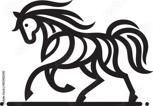 Horse logo, vector illustration, isolated on a white background