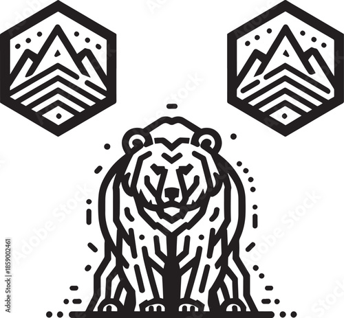 Powerful tiger and lion head vector illustration featuring a black tribal tattoo design and animal symbol for a racing biker motorcycle logo