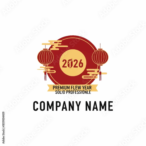 Chinese New Year 2026 Premium Logo Design Template.