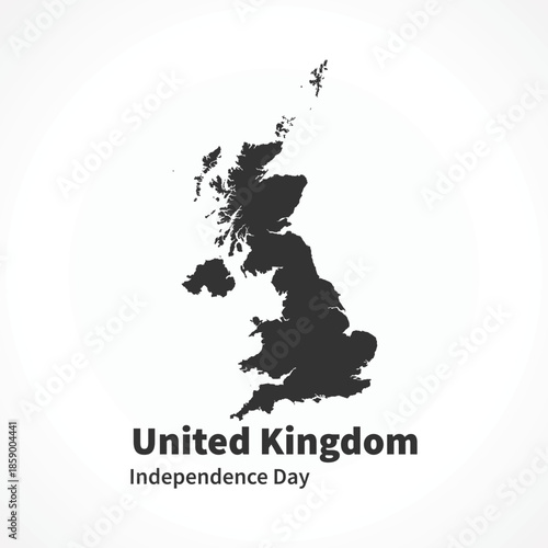 United Kingdom map illustration on white background
