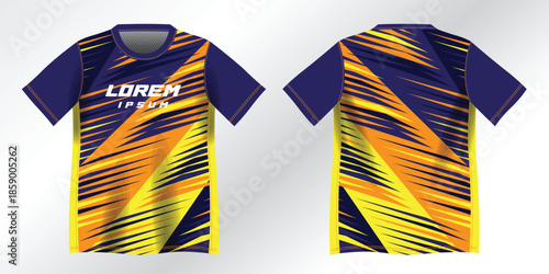 abstract blue yellow background pattern for sport jersey design mockup