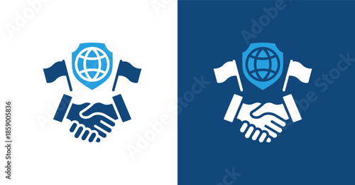 Diplomacy Glyph Duotone, with light and dark background